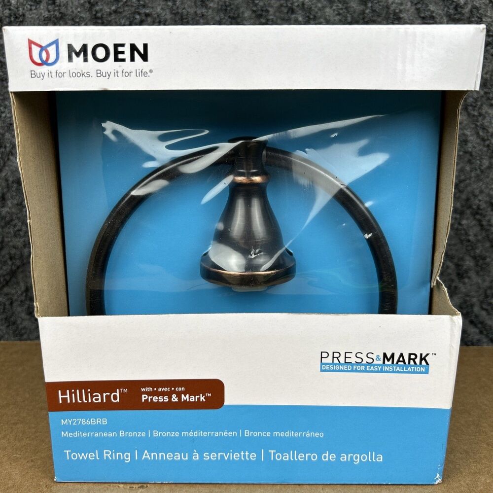 Moen Hilliard Towel Ring Mediterranean Bronze Finish MY2786BRB
